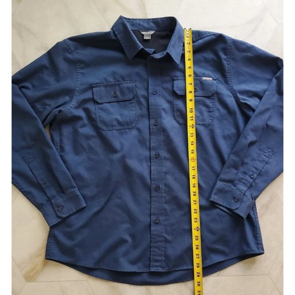 Eddie Bauer Men's Size XL Navy Blue Thick Button Up Shirt Button Pockets - Picture 4 of 7